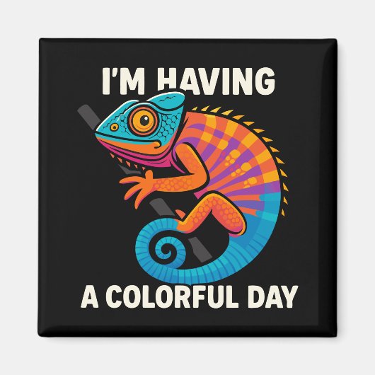 Farbenfrohe Chameleon Lizard Life Rainbow Reptil Magnet (Vorne)