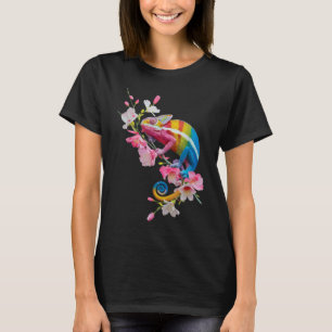 Farbenfrohe Chameleon Lizard Wildblume Reptiles T-Shirt