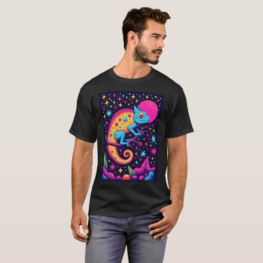 Farbenfrohe Chameleon T-Shirt (Vorne ganz)
