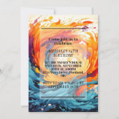 Farbenfrohe Chaotic Ripple Print Birthday Party Einladung (Vorderseite)