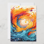 Farbenfrohe Chaotic Ripple Print Birthday Party Einladung (Rückseite)