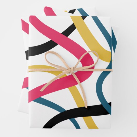 Farbenfrohe, chaotische, kühn lebendige moderne Gr Geschenkpapier Set (Beispiel)