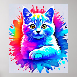 Farbenfrohe Chat Art Poster