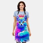 Farbenfrohe Chat Art Schürze (Getragen)