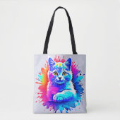 Farbenfrohe Chat Art Tasche (Vorderseite)