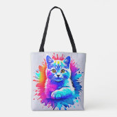 Farbenfrohe Chat Art Tasche (Rückseite)
