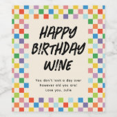 Farbenfrohe Checkerboard Fun Custom Weinetikett (Einzelnes Label)