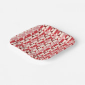 Farbenfrohe Checkerboard Herz Valentine Paper Tell Pappteller (Gewinkelt)