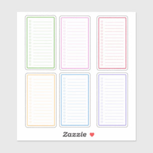 Farbenfrohe Checkliste Aufkleber