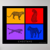 Farbenfrohe Cheetah Poster (Vorne)