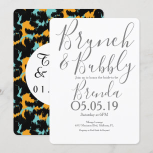 Farbenfrohe Cheetah Print Pattern Moderne Hochzeit Einladung
