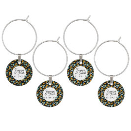 Farbenfrohe Cheetah Print Pattern Moderne Hochzeit Glasmarker