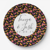 Farbenfrohe Cheetah Print Pattern Moderne Hochzeit Pappteller (Vorderseite)