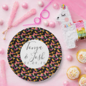 Farbenfrohe Cheetah Print Pattern Moderne Hochzeit Pappteller (Party)