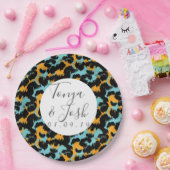 Farbenfrohe Cheetah Print Pattern Moderne Hochzeit Pappteller (Party)