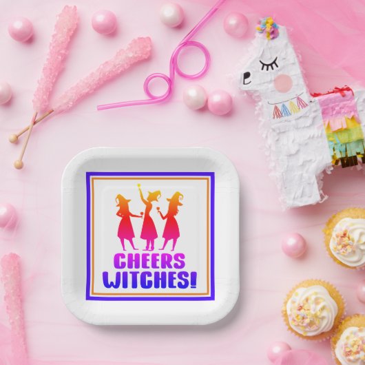 Farbenfrohe Chefs Hexen Funny Halloween Party Pappteller (Party)