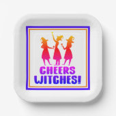 Farbenfrohe Chefs Hexen Funny Halloween Party Pappteller (Vorderseite)