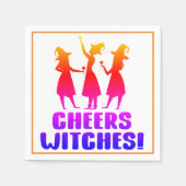 Farbenfrohe Chefs Hexen Funny Halloween Party Serviette (Vorderseite)
