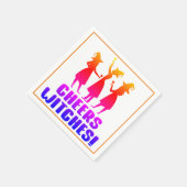 Farbenfrohe Chefs Hexen Funny Halloween Party Serviette (Ecke)