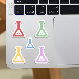 Farbenfrohe Chemie Beakers Stickers Set Aufkleber