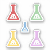 Farbenfrohe Chemie Beakers Stickers Set Aufkleber (Vorderseite)