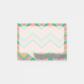 Farbenfrohe Chevrons sprechen Blase Personalisiert Post-it Klebezettel (Vorderseite)