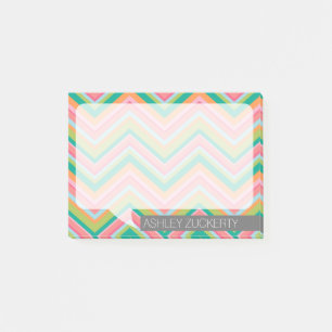 Farbenfrohe Chevrons sprechen Blase Personalisiert Post-it Klebezettel