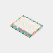 Farbenfrohe Chevrons sprechen Blase Personalisiert Post-it Klebezettel (angewinkelt)
