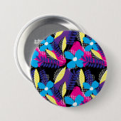 Farbenfrohe Chic Floral & Dot-Muster mit Blätter a Button (Vorne & Hinten)