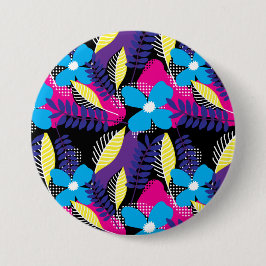 Farbenfrohe Chic Floral & Dot-Muster mit Blätter a Button