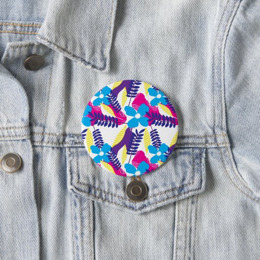 Farbenfrohe Chic Floral & Dot Muster mit Blätter Button (Beispiel)