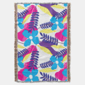 Farbenfrohe Chic Floral & Dot Muster mit Blätter Decke (Vorderseite Vertikal)