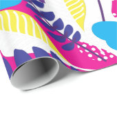 Farbenfrohe Chic Floral & Dot Muster mit Blätter Geschenkpapier (Rolleneckpunkt)