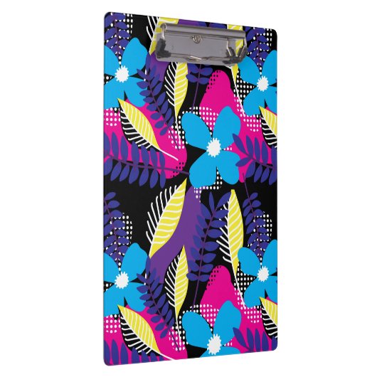Farbenfrohe Chic Floral & Dot Muster mit Blätter Klemmbrett (Rechts)