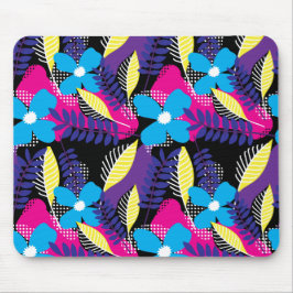 Farbenfrohe Chic Floral & Dot Muster mit Blätter M Mousepad