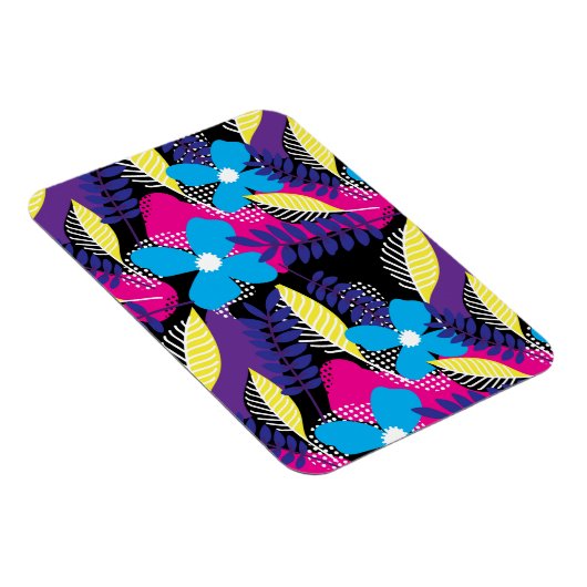 Farbenfrohe Chic Floral & Dot Muster mit Blätter Magnet (Rechte Seite)