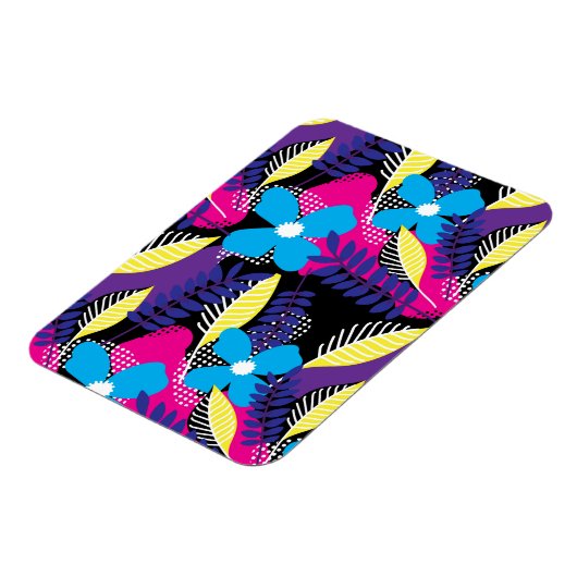 Farbenfrohe Chic Floral & Dot Muster mit Blätter Magnet (Linke Seite)