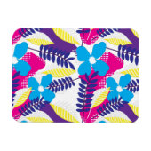 Farbenfrohe Chic Floral & Dot Muster mit Blätter Magnet (Horizontal)