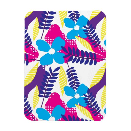 Farbenfrohe Chic Floral & Dot Muster mit Blätter Magnet (Vertikal)