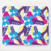 Farbenfrohe Chic Floral & Dot Muster mit Blätter Mousepad (Vorne)