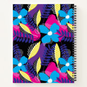 Farbenfrohe Chic Floral & Dot Muster mit Blätter n Notizblock (Rückseite)