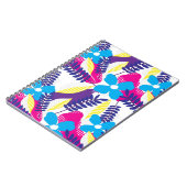 Farbenfrohe Chic Floral & Dot Muster mit Blätter Notizblock (Linke Seite)