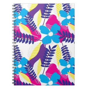 Farbenfrohe Chic Floral & Dot Muster mit Blätter Notizblock