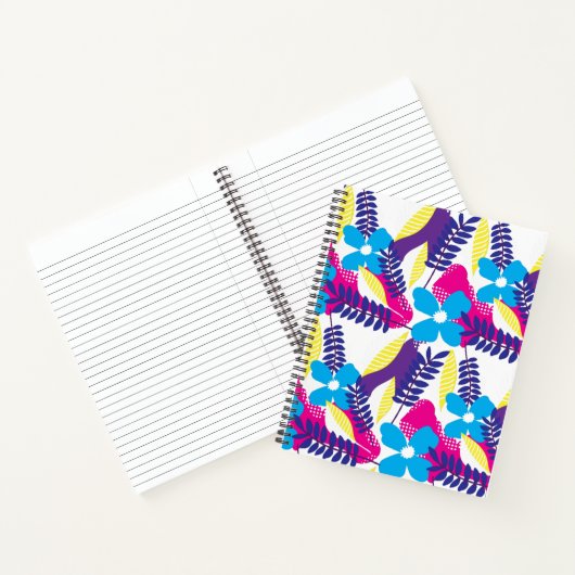Farbenfrohe Chic Floral & Dot Muster mit Blätter Notizblock (Innenseite)