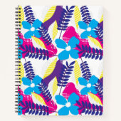 Farbenfrohe Chic Floral & Dot Muster mit Blätter Notizblock (Vorderseite)
