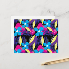Farbenfrohe Chic Floral & Dot Muster mit Blätter P Postkarte