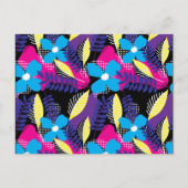 Farbenfrohe Chic Floral & Dot Muster mit Blätter P Postkarte (Vorderseite)