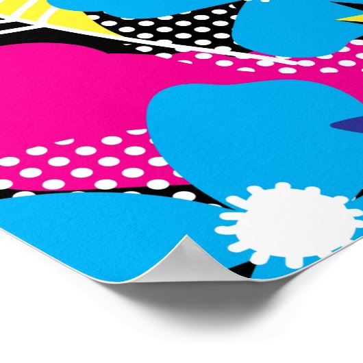 Farbenfrohe Chic Floral & Dot Muster mit Blätter Poster (Ecke)