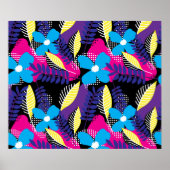 Farbenfrohe Chic Floral & Dot Muster mit Blätter Poster (Vorne)