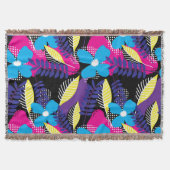 Farbenfrohe Chic Floral & Dot Muster mit Blätter T Decke (Vorderseite)